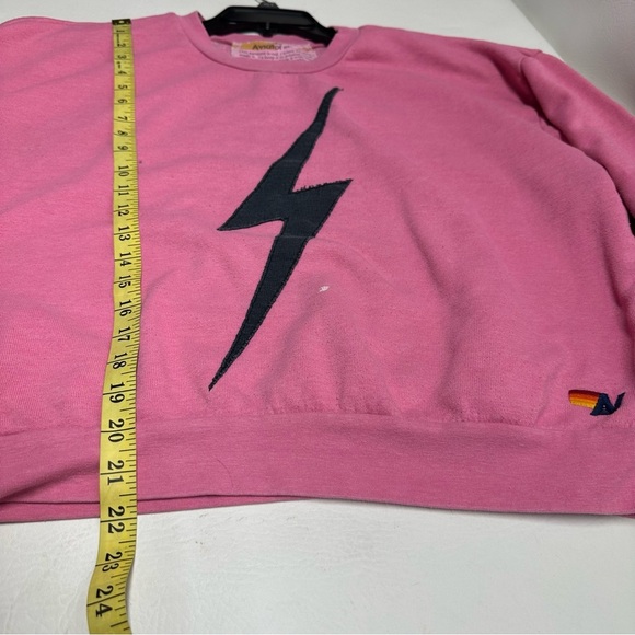 AVIATOR NATION Sweatshirt Pink Lightning Bolt Sweatshirt !sold as is! - Picture 4 of 10